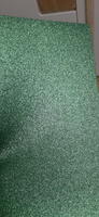 Фоамиран глиттерный с блестками 2 мм, размер 20х30 см цвет зеленый 10 листов, Цветная пористая резина для творчества #29, Наталия М.