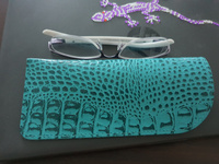 Футляр для очков мягкий из натуральной кожи Smart Folder Чехол Солнечные очки Подарок подруге бирюзовый #47, Анна И.