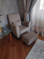 Кресло мягкое Грэйс Z-2 (бежево-серый) на высоких ножках с подлокотниками в гостиную, офис, зону ожидания, салон красоты. #76, Елена Ш.
