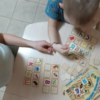 Детское развивающее лото деревянное "Моя первая азбука" / для детей, малышей, маленьких, подарок ребенку / Десятое Королевство #57, Ольга д.
