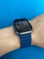 Сменный силиконовый ремешок для умных часов Apple Watch series 1-8 и Эпл Вотч SE Ultra 42-44-45-49 mm / Спортивный ремешок на смарт-часы Эпл (Ocean Band), Синий #8, Рустем Р.