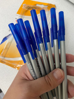 Ручка шариковая синяя, толщина линии 0,7 мм, BIC Round Stic Exact набор 8 шт #70, Юлия