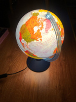 Глобус Земли Globen физический-политический, с LED-подсветкой, диаметр 25см. #68, Надежда С.