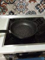 Сковорода "Апрель" 28см с антипригарным покрытием с несъемной ручкой и крышкой, можно мыть в посудомоечной машине #134, Евгений К.