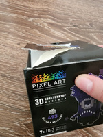 3Д Конструктор PIXEL ART, Миньон Фиолетовый из мини блоков, 493 детали #110, Ксения Н.