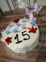 Вафельная картинка на торт БАБОЧКИ ФИОЛЕТОВЫЕ , украшение для торта и выпечки #47, Татьяна П.