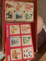 Лото детское деревянное для малышей "Животные" Настольная игра для детей от 3 лет, 7 карточек и 42 фишки #2, Ирина А.