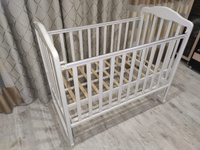 Кроватка детская для новорожденного Алита 3/5 продольный и поперечный маятник, приставная цвет Белый #14, Николай Ж.