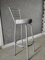 Барный стул со спинкой лофт мягкий, высокий, металлический / барные стулья для кухни #12, Любовь С.