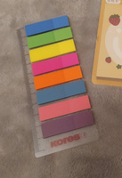 Закладки клейкие самоклеящиеся для книг и ежедневника Kores пластиковые 8 цветов по 25 листов 12х45 мм на линейке, стикеры. #4, Хенджин Х.