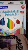 Карандаши цветные акварельные Brauberg Premium Aquarelle, 24 цвета, грифель мягкий 4 мм #138, Екатерина М.
