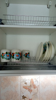 Сушилка для посуды в шкаф 500 мм хром, сушка для тарелок двухуровневая встраиваемая #32, Люция Ш.