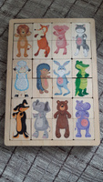 Развивающая деревянная игра пазл для малышей "Зоопарк" (развивающие пазлы для маленьких, подарок на день рождения, для мальчика, для девочки) Десятое королевство #86, Яна К.