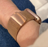 Ремешок для смарт-часов Apple Watch 1-9, SE миланская петля 38/40/41 мм, розовое золото / Металлический браслет Эпл Вотч #2, Наташа В.