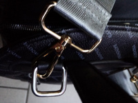 Ремень для сумки сменный 40 мм (38 мм) с золотистыми карабинами, серебристый серый #21, Елена Г.