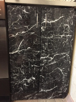 Самоклеящаяся пленка для мебели мрамор камень для кухни и ванной ПВХ, ширина 60 см, рулон 3 м, черный цвет #77, Анна О.