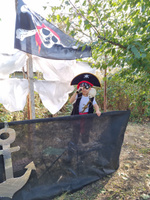 Пиратская повязка на глаз, наглазник пирата, черный с белым черепом #3, Анна О.
