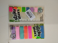 Стикеры для заметок клейкие 8 цветов с линейкой, закладки для книги самоклеящиеся 2 упаковки #45, Ольга К.