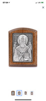 Икона Николай Чудотворец серебро в дереве малая #6, Иванов Владимир Андреевич