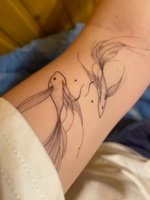 Переводные татуировки временные для взрослых / Парные тату рыбки на спину #6, Илона Н.