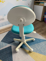 Кресло компьютерное ЛОГИКА, гипоаллергенная ткань, белый пластик, "Biruza", 1 шт. / компьютерный стул / детское / для школьника / ортопедическое #16, Диана М.