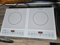 Электрическая индукционная безимпульсная плитка MARTA MT-HP4227A настольная 2 конфорки 4000Вт, таймер, белый жемчуг #13, Оксана Б.