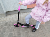 Самокат двухколесный детский SX Scooter, складной, 200 мм, розовый #35, Наталья Ш.
