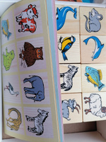 Деревянное лото Томик "Животный мир", развивающая настольная игра для малышей, 6 карточек + 48 фишек #4, Панкратова Евгения