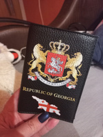 Кожаная обложка на паспорт с принтом Герб Грузии #7, Мари Л.