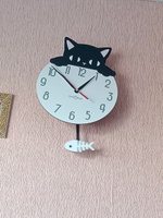 Часы настенные, серия: Детские, "Черный кот", с маятником #4, Ирина Т.