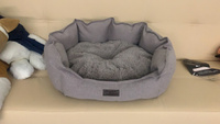 Лежанка для собак мелких пород, лежак со съемной подушкой для животных, размер ( 60х50х20 ), рогожка, LionPets #63, Ирина Ш.