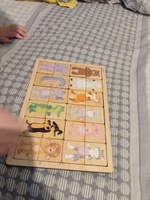 Развивающая деревянная игра пазл для малышей "Зоопарк" (развивающие пазлы для маленьких, подарок на день рождения, для мальчика, для девочки) Десятое королевство #107, Маргарита Б.