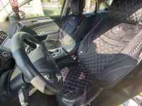 Накидки на сидения автомобиля из алькантары / чехлы для автомобильных сидений универсальные AUTOPREMIER BRILLIANT, передние 2 шт., закрытые бока и спинка, карман #103, ПД УДАЛЕНЫ
