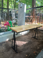 Скамейка садовая металлическая с деревянным сиденьем, длина 100 см #30, SERGEI B.