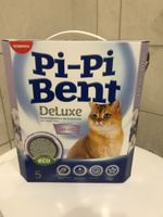 Наполнитель для кошачьего туалета Pi-Pi-Bent DeLuxe Clean Сotton глиняный , комкующийся, 5 кг #77, Ola O.