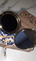 Зеркальце из лазурита круглое цвет золото / зеркало карманное складное с увеличением / подарок маме на 8 марта #12, Наталия П.