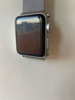 Металлический ремешок для умных смарт часов Apple Watch series 1-8 и Эпл Вотч SE Ultra 42-44-45-49 mm (milanese loop) / Ремешок миланская петля на магнитной застежке для часов Эпл, Серебристый #136, Екатерина А.