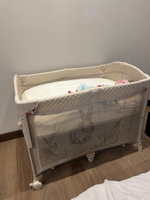 Манеж детский складной Happy Baby WILSON, манеж кровать для новорожденных с колёсами, регулировка высоты, сумка-чехол в комплекте, молочный #54, Екатерина Д.