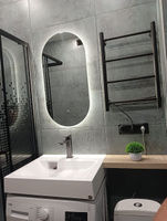 Зеркало для ванной Kapsula 80*40 овальное "парящее" с нейтральной LED-подсветкой #4, Романов С.