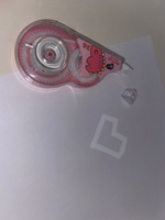 Штрих корректор текста ленточный канцелярский для детей, 8 метров, JINUO, белая замазка школьная, сухая корректирующая лента для бумаги, "Dunosaur" розовый корпус #29, Ксеня Г.