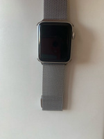 Металлический ремешок для умных смарт часов Apple Watch series 1-8 и Эпл Вотч SE Ultra 42-44-45-49 mm (milanese loop) / Ремешок миланская петля на магнитной застежке для часов Эпл, Серебристый #135, Екатерина А.