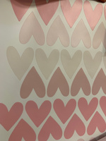 Интерьерные наклейки на стену STICKEREON Сердечки розовые 5 см, 72 шт. в детскую комнату для девочки #1, Мария Д.