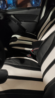 Универсальные автомобильные чехлы на весь салон из экокожи MINISOTA цвет ЧЕРНЫЙ с белой вставкой / авточехлы / перфорированная экокожа / черный / белый #42, Александр С.