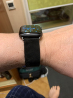 Металлический ремешок для умных смарт часов Apple Watch series 1-8 и Эпл Вотч SE Ultra 42-44-45-49 mm (milanese loop) / Ремешок миланская петля на магнитной застежке для часов Эпл, Черный #149, Игорь И.