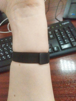 Миланская петля для фитнес браслета Xiaomi Mi Band 5 и 6 / Металлический браслет для умных смарт часов / Сменный ремешок для трекера на магнитной застежке / 20 см, Черный #21, Дмитрий М.