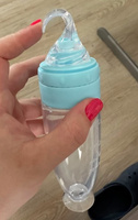 Бутылочка КАРТОФАН с силиконовой ложкой-дозатором для первого прикорма (ложка для кормления с емкостью для каши, смесей, пюре), голубая #8, Анна В.
