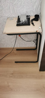 Столик придиванный журнальный, столик для ноутбука, модель SHT-CT9, цвет серый черный #5, Gelika