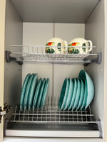 Сушилка для посуды в шкаф 450 мм хром, сушка для тарелок двухуровневая в шкаф 45 см #38, Марина П.