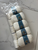 Пряжа Mink Wool Пух норки 50г, 350м (цвет 801 белый), 5шт+дополнительная нить #34, Iuliia I.