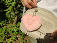 Брелок на ключи Брелок для сумки "розовое сердце с жемчужинами" на карабине #17, Роман В.